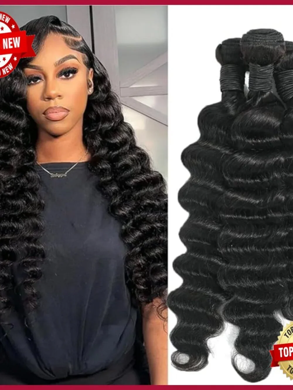 20 22 24 Inch Loose Deep Wave Brazilian Virgin Human Hair Extensions